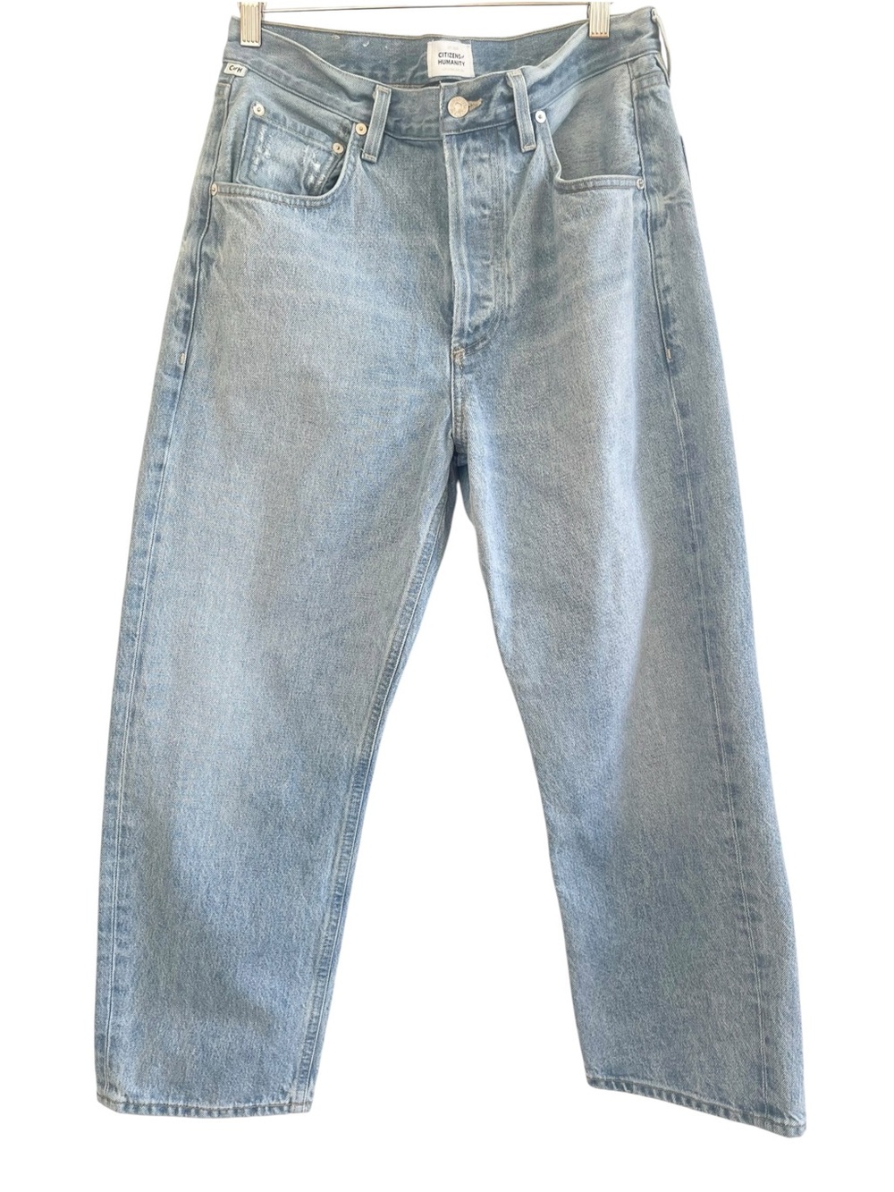 Citizens of Humanity Dahlia Bow Leg Baby Roll Jeans “Ribbon” Wash NWOT Size 28 - Picture 5 of 17